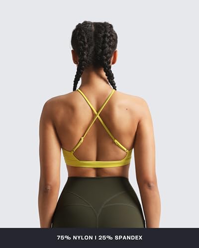 Image of Aoxjox Women's Workout Sports Bras Jamie Deep V Fitness Training Gym Bra Yoga Crop Tank