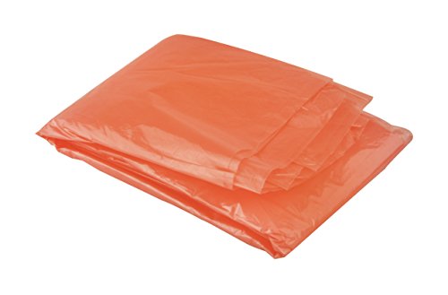SE Transparent Orange Emergency Poncho with Full Sleeves and Adjustable Hood (Pack of 5) - EP11A-OR54