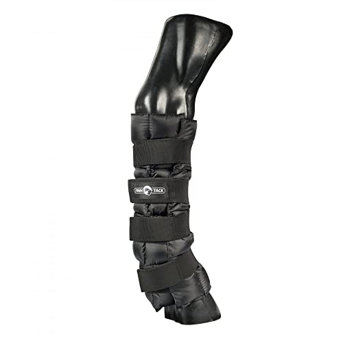 HORZE Pro Cooling Therapy Ice Wrap for Horses, Quick Cooling Gel Ice Pack with Flexible Straps & Durable Nylon Design, 1 Size - Single (Black)