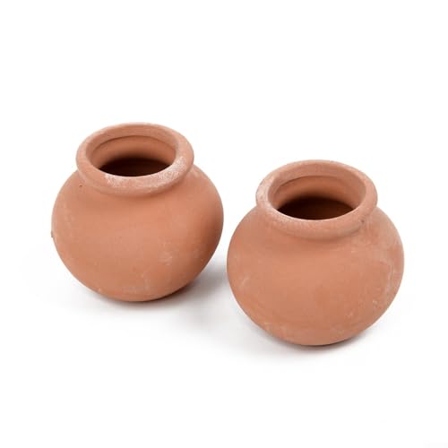 Mini Flower Pots 2 Pack, Small Ceramic Clay Plant Pots for Wedding Table Decor, Baby Shower Decor, Craft Project Supplies, Kids Planting Kits, DIY Home Decor(3#)