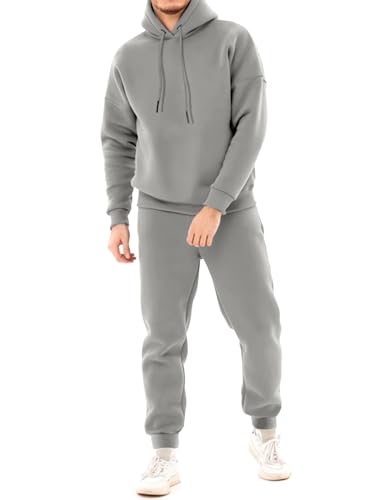 Uni Clau Men's 2 Piece Tracksuits Fleece Pullover Sweatsuits Athletic Fit Jogging Hoodie Outfit Set