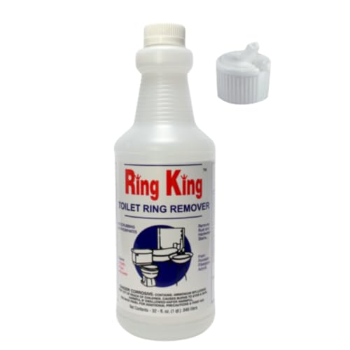 Ring King Toilet Ring Remover, 32 oz, with flip-top applicator – Heavy-duty for rust, hard water,...
