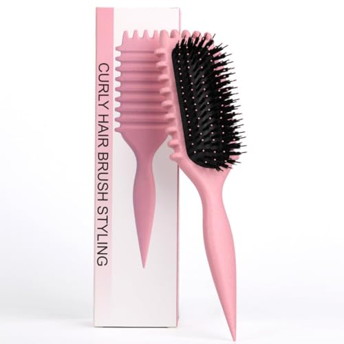 Brosse Cheveux Bouclés - Brosse Boucle Bouclés Améliorer Le Rebondissement | Brosses Boucles Cheveux Détangler Les Cheveux Ondulés/Bouclés, Réduire Les...