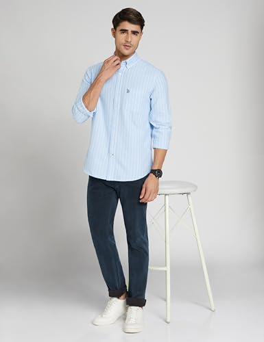 Image of U.S. Polo ASSN. Men's Yarn Dyed Oxford Stripe Spread Collar Full Sleeve Shirts