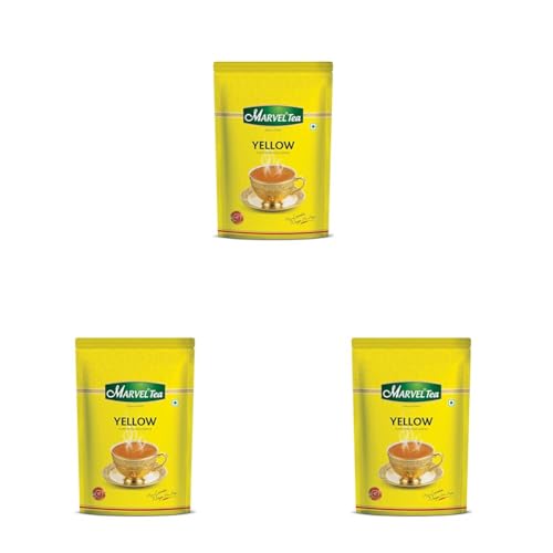 Image of Marvel Tea Yellow Tea 1 KG with Extra Long Leaves, Handpicked Strong Chai From Assam & Darjeeling, Refreshing Aroma & Rich Taste - Black Tea (Pack of 3)