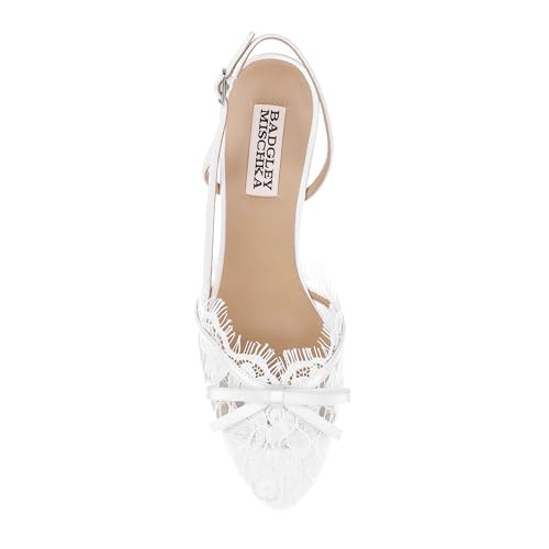 Badgley Mischka Oakville Ankle-Strap Dress Sandal, White Satin Medium Width 7, Womens US by Badgley Mischka - Used condition - Image 5