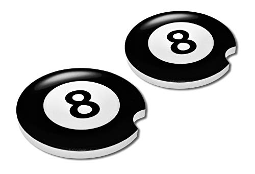 Elektroplate Black Magic 8 Pool Ball Automotive Ceramic Coasters (2.6
