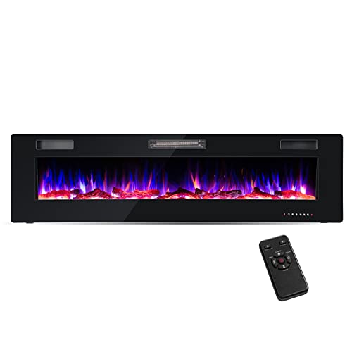 Costway 68 Electric Fireplace with Remote and Crystals
