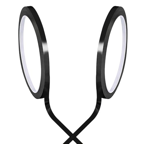 KissDate Whiteboard Tape Grid Marking Tape, 3 mm Width Colored Self Adhesive Whiteboard Gridding Tape Chart Tape for Office Grid Marking (2pack black)