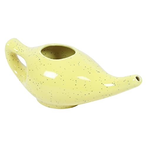 Image of Leak Proof Durable Porcelain Ceramic Neti Pot 220 ML for Natural Nasal Cleansing | Natural Treatment for Sinus, Infection and Congestion Microwave and Dishwasher Friendly (Yellow Matt)