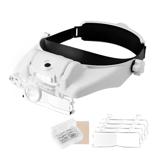 Lighted Head Magnifying Glasses Visor Headset with Light Headband Magnifier Loupe Hands-Free for Close Work,Sewing,Crafts,Reading,Repair,Jewelry(1.5X to 13.0X)