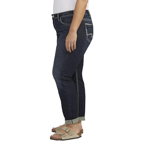 Silver Jeans Co. Women's Plus Size Mid-Rise Boyfriend Jeans2