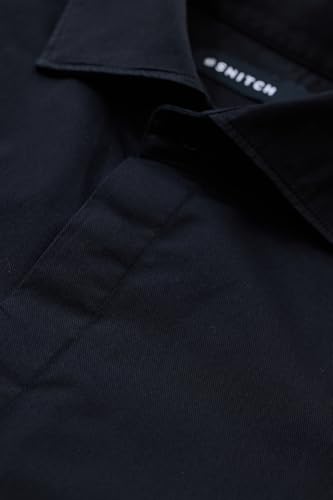 Image of SNITCH Men's Casual Shirt | Slim Fit Full Sleeve Classic Collar Solid Pattern | Premium Cotton Blend & Breathable Fabric for Everyday & Semi-Formal Wear