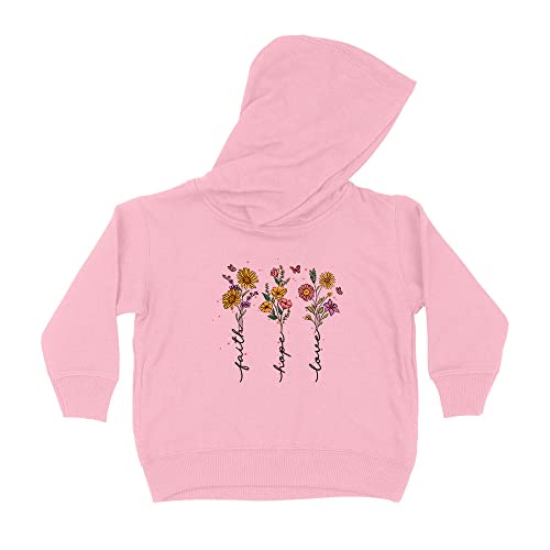 Christian Faith Hope Love Kids Hoodie Sweatshirt Toddler 2T Light Pink