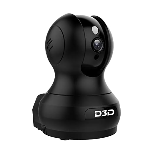 D3D 2MP (1920x1080P) Alexa Support WiFi Wireless AI Smart IP Home Security Camera CCTV with Cloud Storage & Night Vision Black (Model : F1-362B)