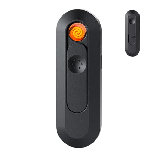 Mini USB Rechargeable Electric Lighter, Tungsten Filament Heating Technology, Flameless & Windproof, Portable Electric Lighter for Cigarettes, Candles, Outdoor (Black)