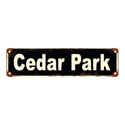 Decorative Tin Sign 16 * 4 Inch Cedar Park Retro