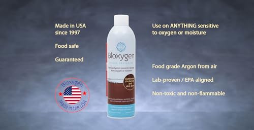 Bloxygen Preserver with Plow and Spout, 2 Cans 0.41 oz. of 100% Natural Argon Gas, Inert Gas Can Preservation System for Paint/Auto Chemicals/Varnish/Food & Wine Preserver, Home Improvement