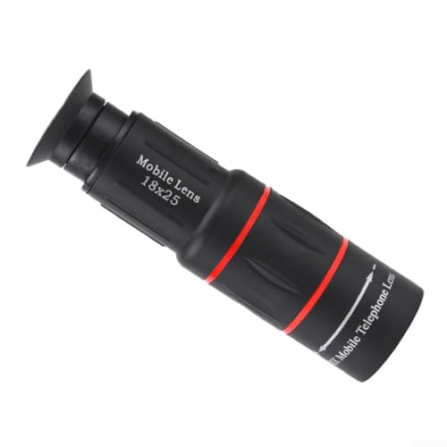 Teleobjetivo monocular 18X compatible con smartphone con base de trípode y sistema de montaje seguro para teléfono (18 x 25 set 1)