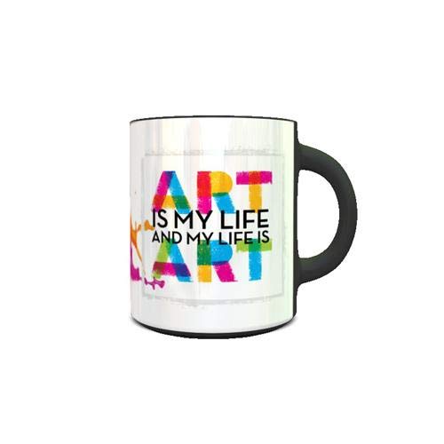 imPRESS Color Changing Heat Sensitive Coffee Mug with Art is my Life Quote Design