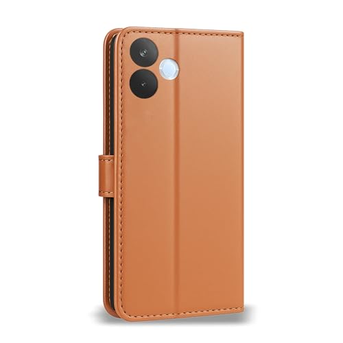 Image of AIBEX Shock Proof Flip Compatible for Oppo A5 Pro 5G Flip Cover Leather Finish | Inside TPU with Card Pockets | Wallet Stand | Complete Protection Flip Case - Brown