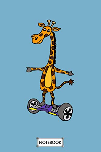 Funky Giraffe On Hoverboard Art Notebook: Diary, Matte Finish Cover, Lined...