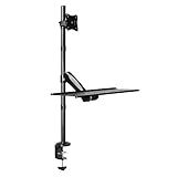 𝗙𝗨𝗡𝗖𝗜𝗢𝗡𝗘𝗦: Peana para pantallas ordenadores es orientable +/-30 grados. Inclinación regulable de +/-30 grados. Panel frontal es rotatorio de 360 grados. Altura de la base es ajustable por presión del gas. Con bandeja para teclado y ratón