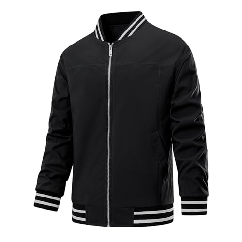 Mens Baseball Jacket Spring Fall Fashion Casual Zip Up Outdoor Sport Coat - image 1