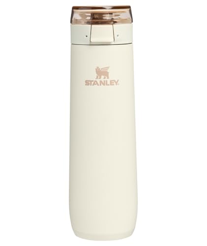STANLEY Flowstate Spring Bottle | Leakproof Water Bottle with Carry Strap & Flip-Top Locking Lid | Insulated Stainless Steel | Fits Most Cup Holders | BPA-Free | 20 oz | Cream