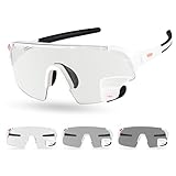 TriEye Clear Cycling Glasses - Photochromic Glasses with Rear-view Mirror - Bike Sunglasses for Men & Women - Photochromic Sunglasses Cycling Goggles UV-400