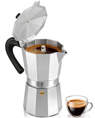 Belly Moka Coffee Maker Stovetop Espresso Maker 3 Cup Aluminum Moka Pot Percolator 5oz 150ml Easy...