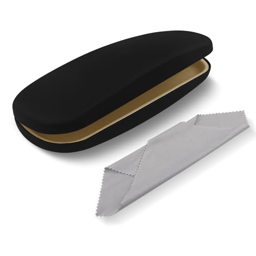 MeoZynxadril Funda Gafas Rígida, Portátil Estuche Gafas Rigido, Funda de Gafas Moda, Estuche Gafas Almacenaje, con Paños Para Gafas, Funda Gafas de Sol, Estuche Gafas para Mujeres, Hombres, Niños