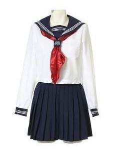 Amazon.co.jp: 清純派 白長袖セーラー服 リボンウルトラOVERニーソ