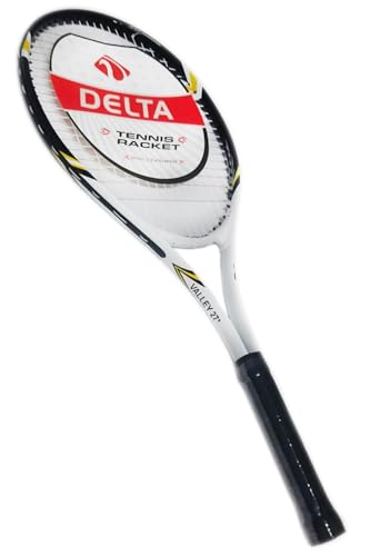 Valley 27 İnç Yetişkin Tenis Raketi ve Deluxe Tenis Çantası (L2); Siyah, Beyaz Grip L2