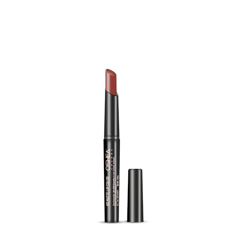 Image of Oshea Colors HD Matte Finish & Highly Pigmented Long Lasting Creamy Lipstick | Lightweight Formula Enriched with Castor Oil, Shea Butter & Jojoba Seed Oil | Free from Paraben - (Lady Mocha 01) 1.2g