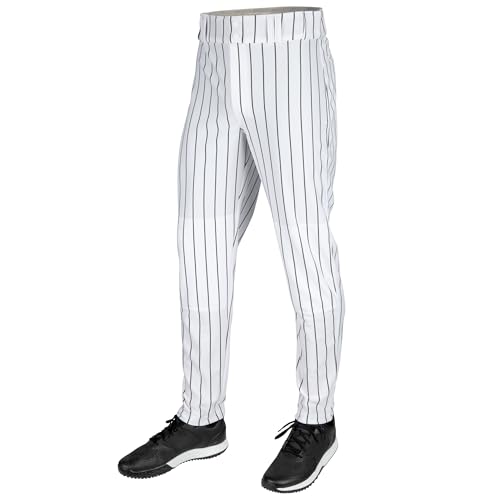 Triple Crown 2.0 Tapered Bottom Baseball Pants with Pinstripes Adult Medium White Black Pinstripes
