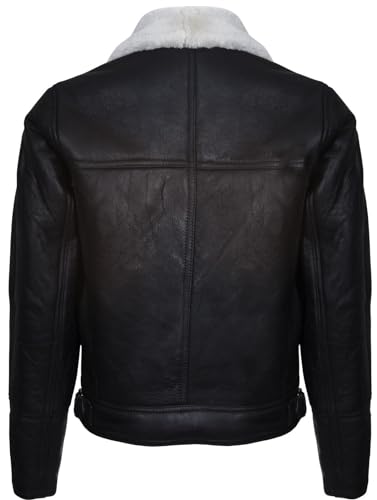 Men’s Aviator B3 Cross Zip Sheepskin Leather Bomber Flying Pilot Jacket4