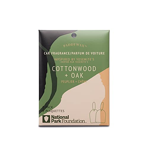 Image of Paddywax National Parks Collection Hanging Car Air Freshener, Car Accessories, 2 Pack, Yosemite (Cottonwood + Oak)
