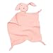 PHILSP Bavaglino per Bebè Succhietto per calmare Asciugamano Bavaglino Morbido Animale Bambola di Coniglio Massaggiagengive Coperta Coccole Rosa