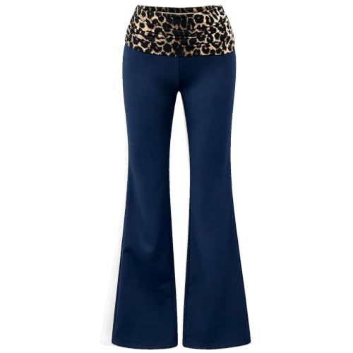 HswsEJ Flared Yoga Pants for Women Leopard Y2k Elastic Waist Flare Leggings - image 4