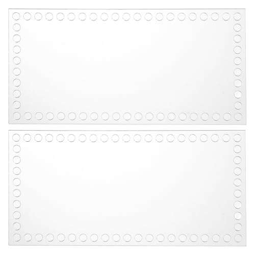 PATIKIL Base de cesta de crochê de 20 x 10 cm, 2 peças de suprimentos retangulares de acrílico para confecção de bolsas, modelador, kit de tricô para crochê, bolsa de ombro e artesanato