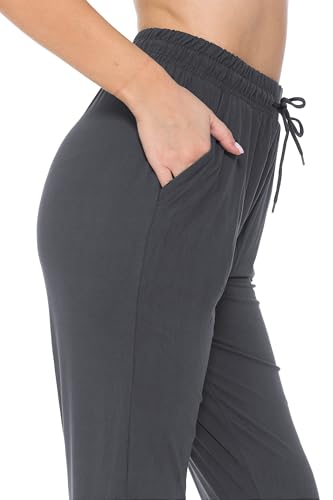 Leggings Depot JGA128-CHARCOAL-LARGE Womens Relaxed Fit Jogger Pants thumb #4