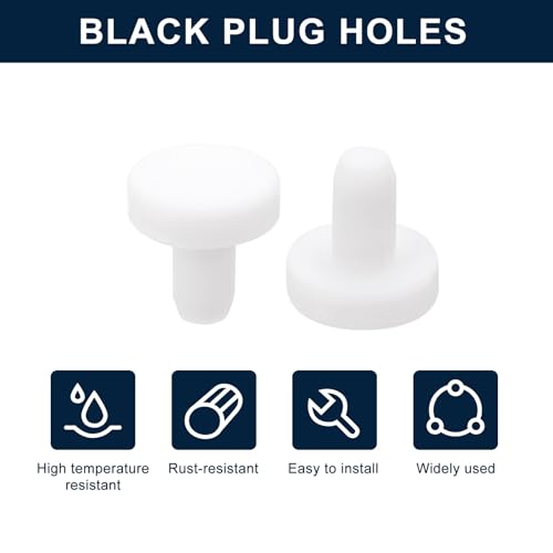 Image of uxcell 16 Pieces White Rubber Stopper, 4mm Plug Holes for 3.5-3.8mm /0.14-0.15 inch Hole