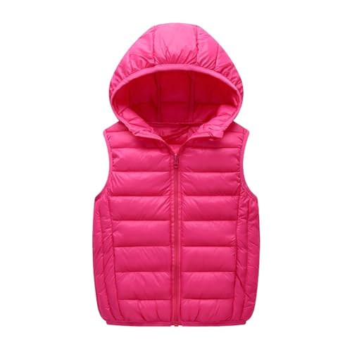 Boys Girls Puffer Vest Sleeveless Warm Hooded Quilted Vest Full Zip Puffy Jacket Fall Winter Kids Gilet Waistcoat