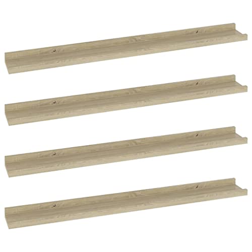 Stylish and Functional Wall Shelves, 4 Pcs Sonoma Oak, Home Decor and Organization - Image 4