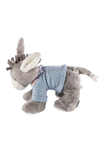 Sterntaler Spieluhr M Esel Emmi – Babyspieluhr aus Flausch & Jersey - Kuscheltier waschbar mit entnehmbarem Spielwerk, Melodie „La Le Lu“ – Einschlafhilfe ab Geburt - zuhause & unterwegs – 20x20x9 cm