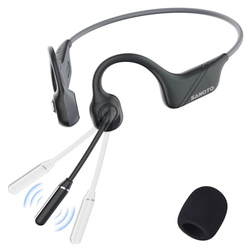 SANOTO Bone Conduction Headphones with Mic, Bluetooth...