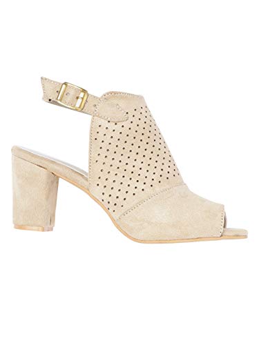 Image of Marc Loire Women's Block Heels Synthetic Backstrap High-Top Sandals Mules