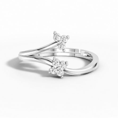 Image of Miss Highness 925 Sterling Silver Ring for Women | Floral Adjustable Ring | Certified Pure Silver Jewellery | Daily Wear Finger Rings | Gift for Wife, Girlfriend, Anniversary & Girls Birthday