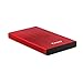 TOOQ TQE-2527R – Gehäuse für 2,5-Zoll-HDD-Festplatten, (SATA I/II/III bis 9,5 mm Höhe, USB 3.0), Aluminium, LED-Anzeige, rot, 50 g.